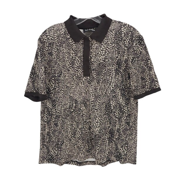 THE KOOPLES Sport Animal Print Short Sleeve Blouse Top Relaxed Fit Women's SMALL - Picture 1 of 7